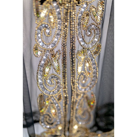 Jywal NWT Embellished 1920s Gatsby Vintage Inspired Beaded Shawl Capelet Gold OS - Picture 3 of 11